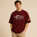 Red Regent & Stitch Greatness stitched limited edition T-shirt featuring a maple leaf design on the front.