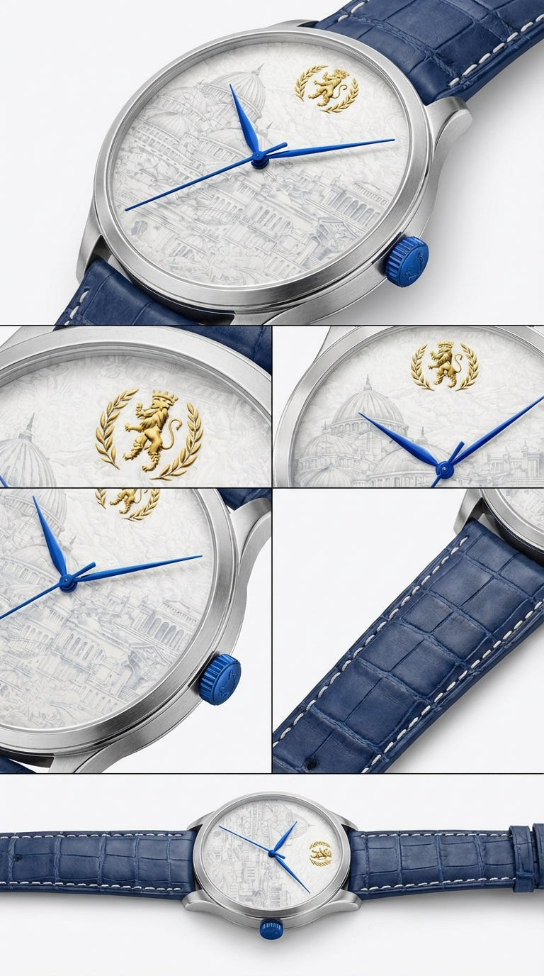 Luxury stainless steel Mosaic Imperial watch with artistic mosaic face